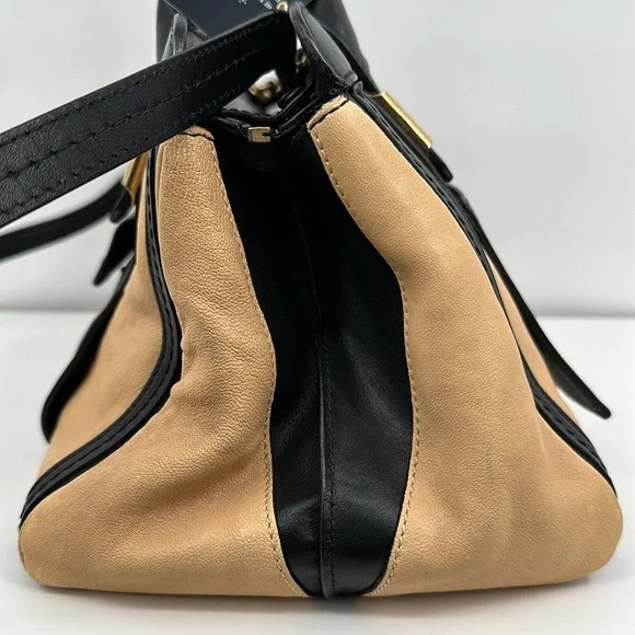 Authenticated Chloe 2 Way Alice Large Handbag - Tan/Black - Picture 7 of 16